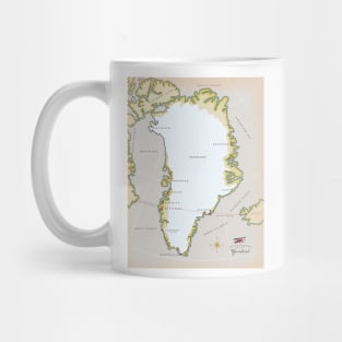 Illustrated Map of Greenland Mug